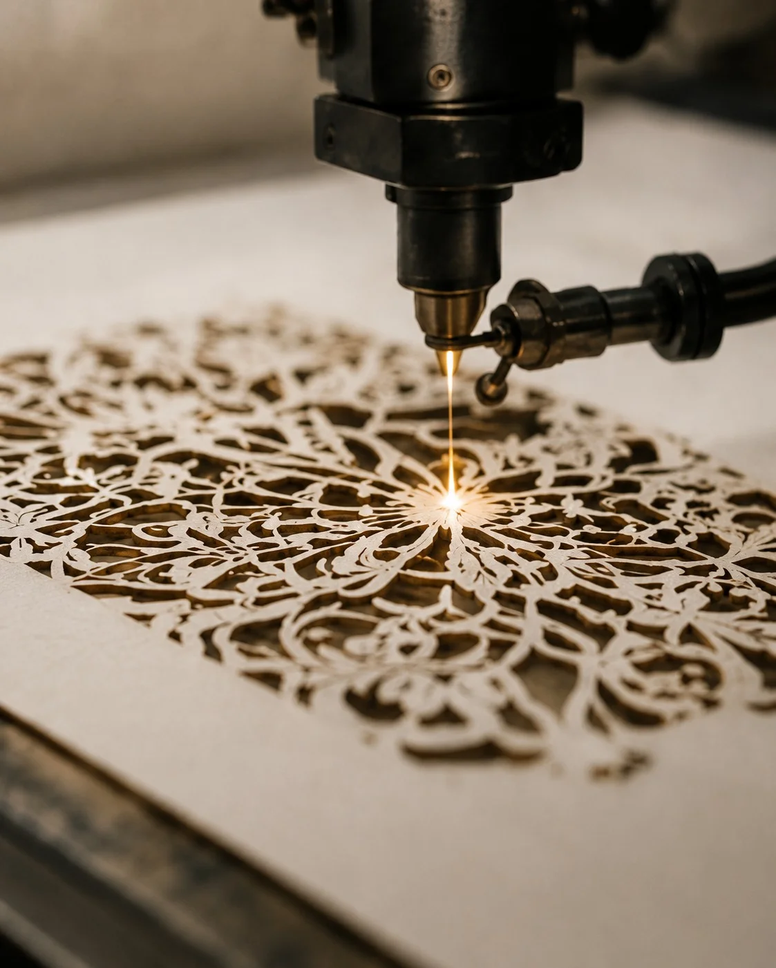 Laser-cut invitation with delicate lace pattern