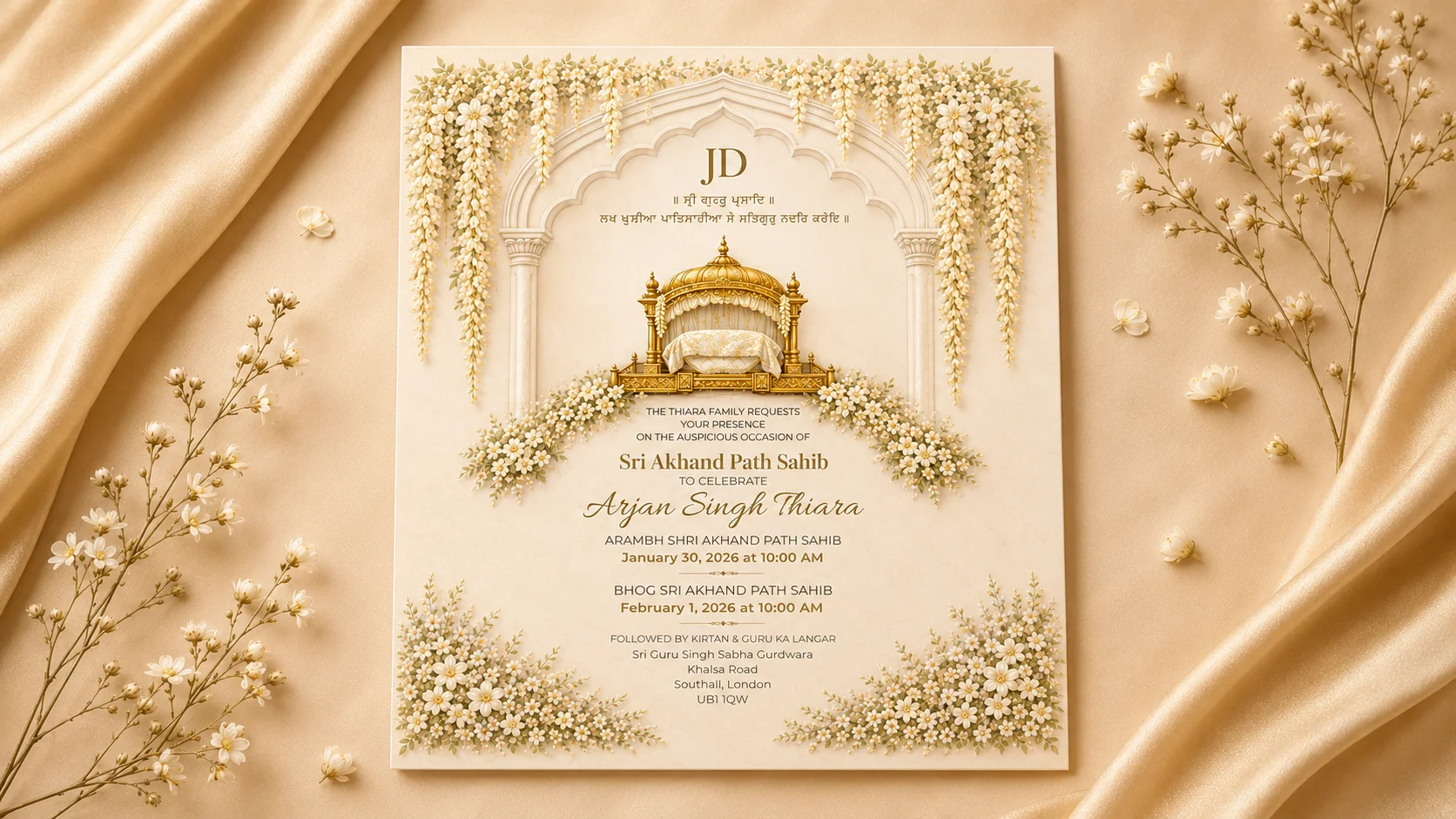 Religious and cultural event invitation stationery
