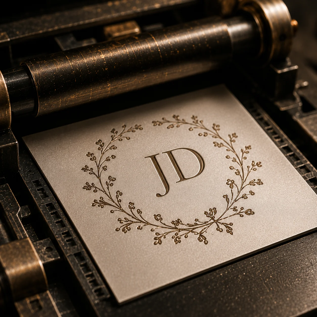 Letterpress stamping detail