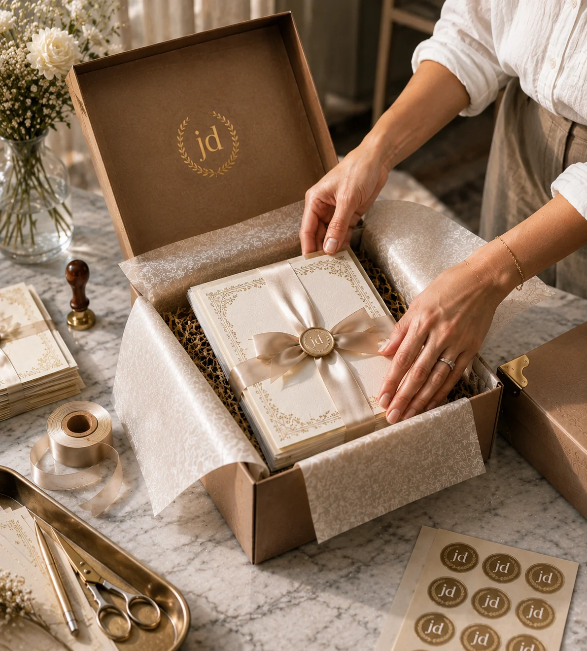 Premium invitation production, finishing, and secure delivery